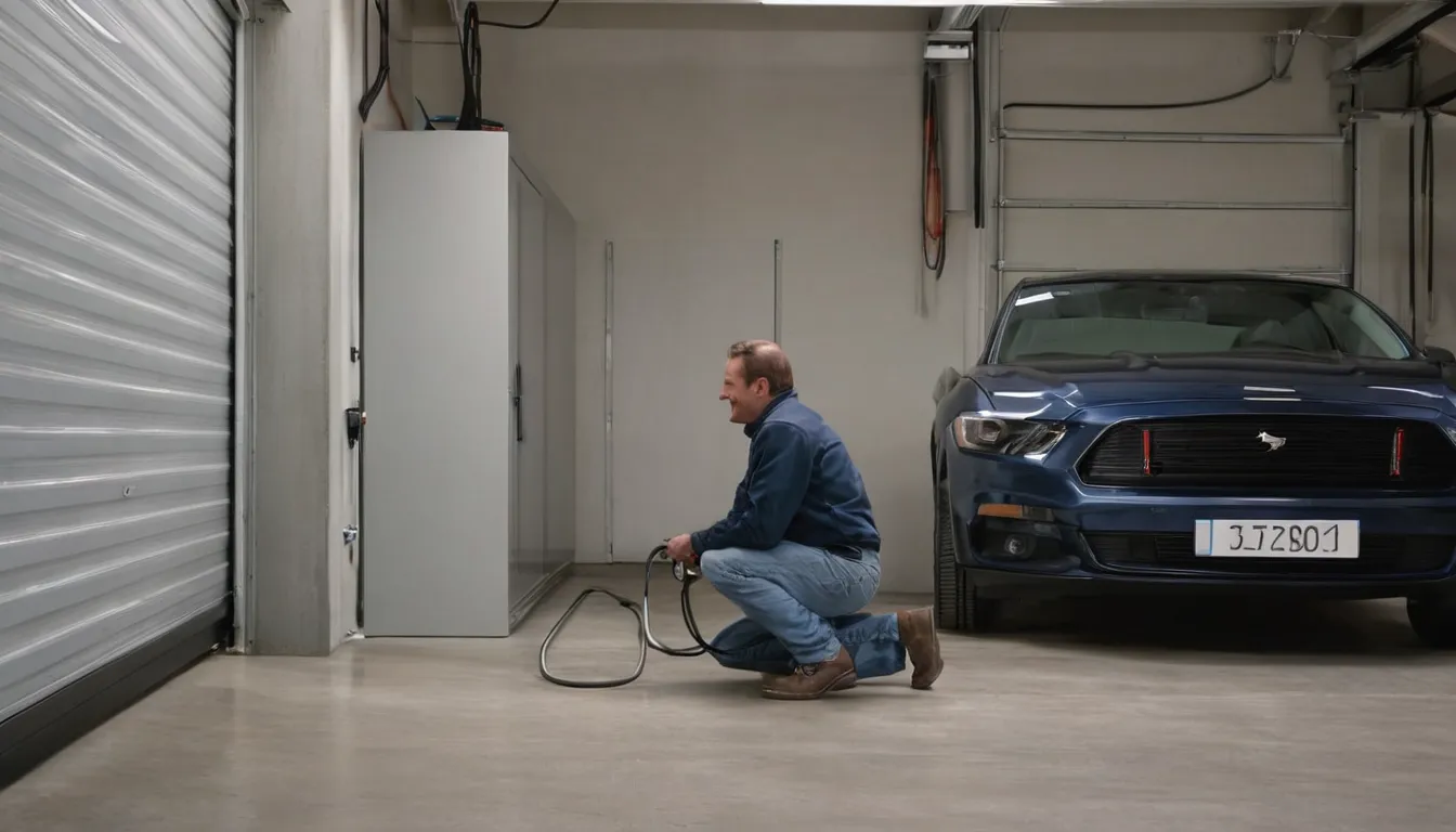 A provider checking garage door springs for a homeowner in the Twin Lakes area