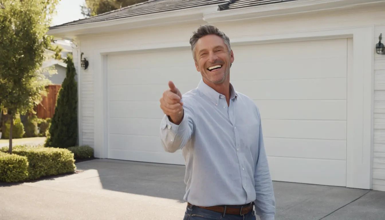 A friendly homeowner looking at a garage door with a local provider in Twin Lakes